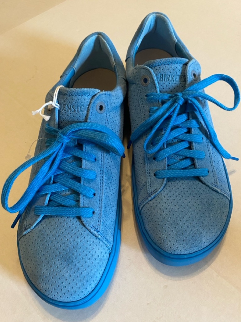 Birkenstock Bend Low Shoes Blue Suede Lace Up Sneakers - Picture 12 of 15
